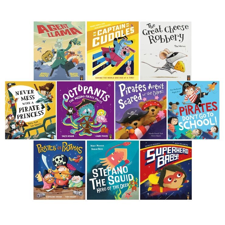 Pirates & Superheroes x10 Book Ziplock