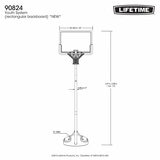 Image showing the dimensions of the Lifetime 32 inch Youth Basketball Hoop