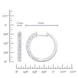 Round Brilliant 1.00 ctw VS2 Clarity, I Color Diamond 14kt White Gold Hoop Earrings