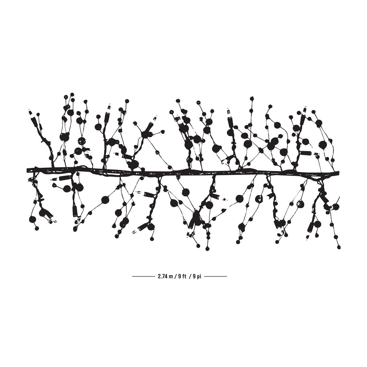 9 ft LED Garland with Microlights