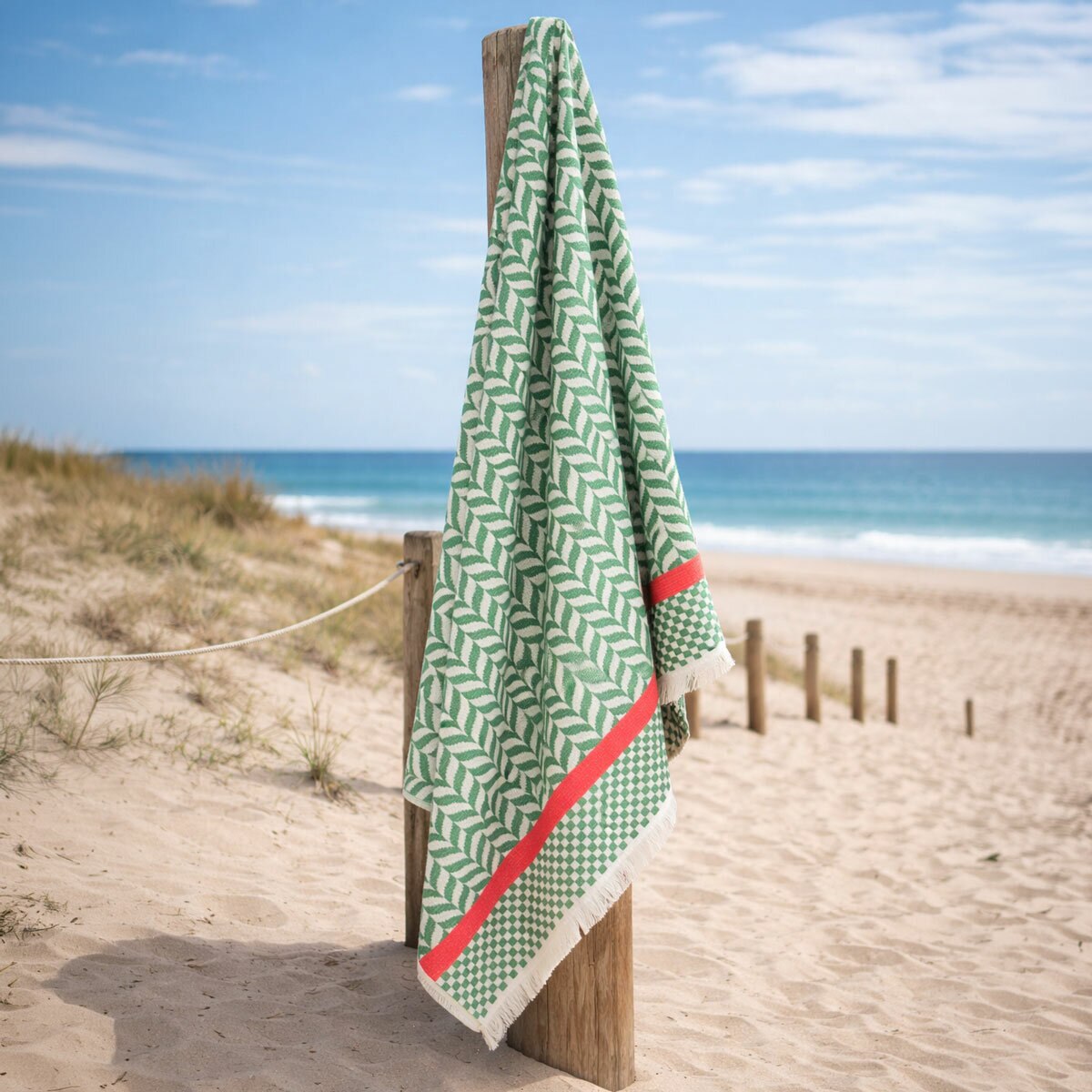 Made in Portugal 100% Cotton Green Beach Towel Made in Portugal 100% Cotton Green Beach Towel