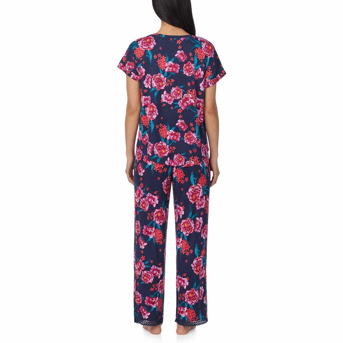 Carole Hochman 3 Piece Pyjama Set In Navy Floral