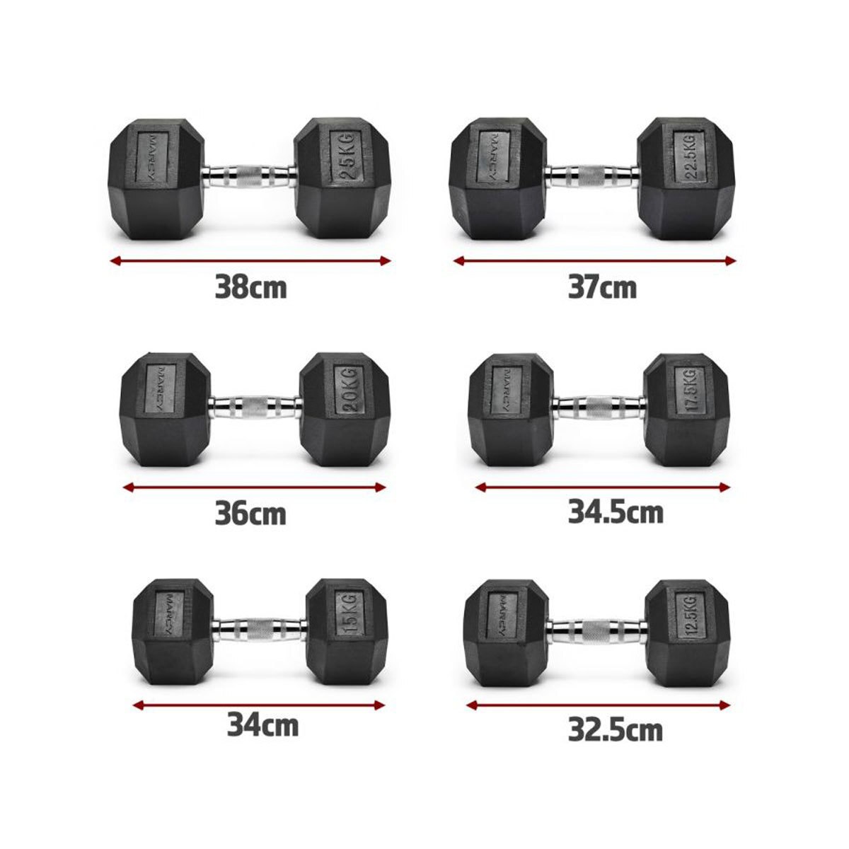 Marcy Rubber Hex 16 Set Dumbbell with 2 Racks (Total Dumbbell Weight