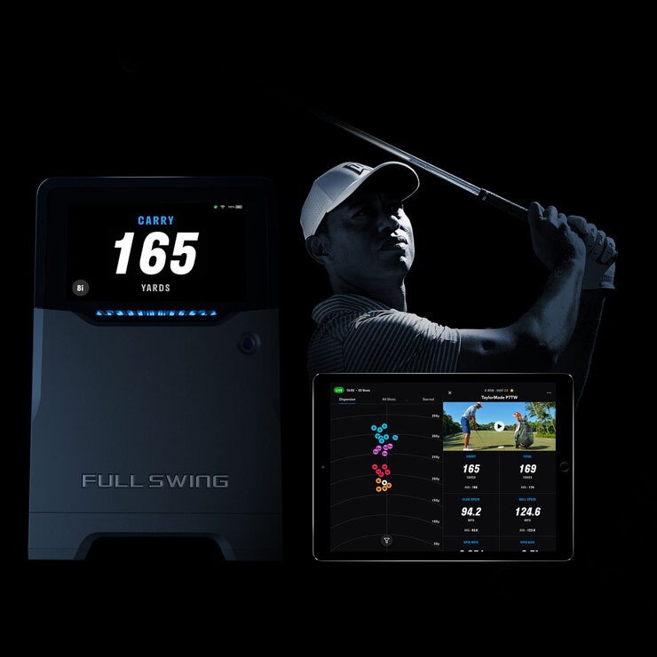 Full Swing Kit Launch Monitor with Deluxe Large Home Net and Tee Turf