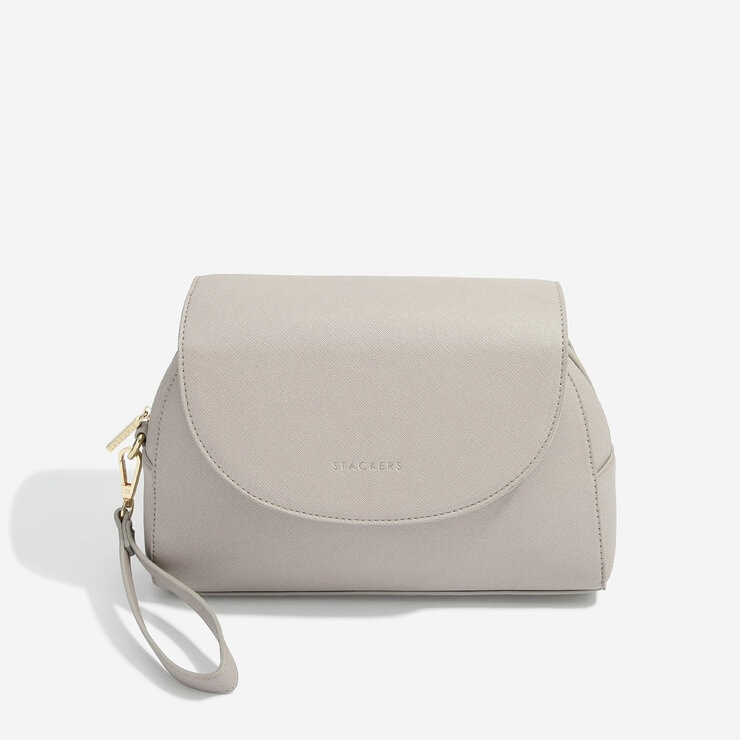 Taupe Wrap Around Makeup Bag