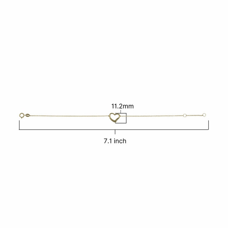 14ct Yellow Gold Heart Shaped Bracelet 14ct Yellow Gold Heart Shaped Bracelet