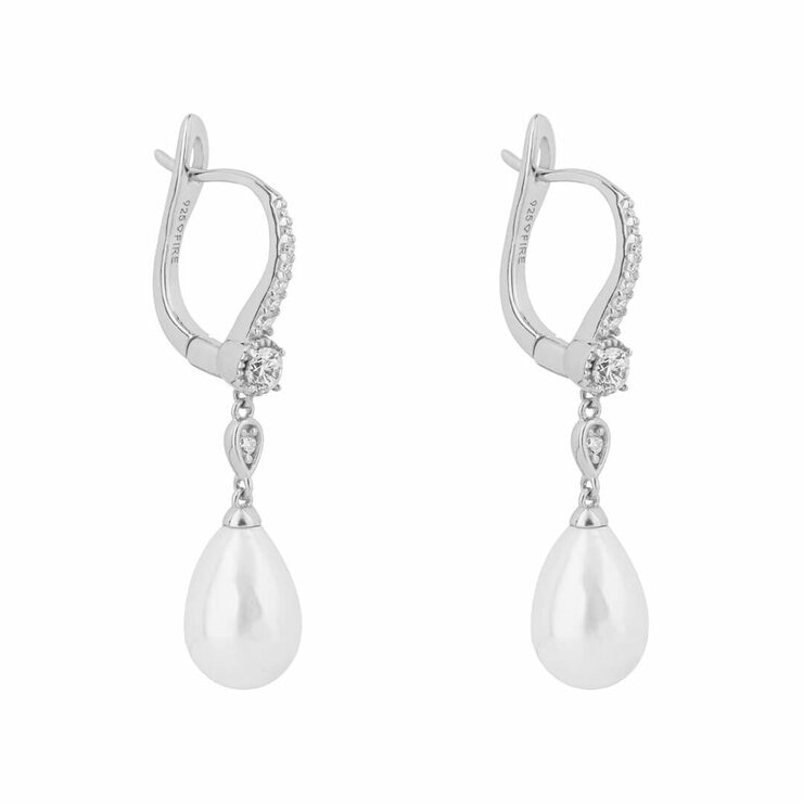 Diamonfire Shell Pearl Drop Lever Hook Earrings Diamonfire Shell Pearl Drop Lever Hook Earrings