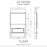 Flare Oxton Wall Mounted Chimney Breast Fireplace Suite in White, 2kW