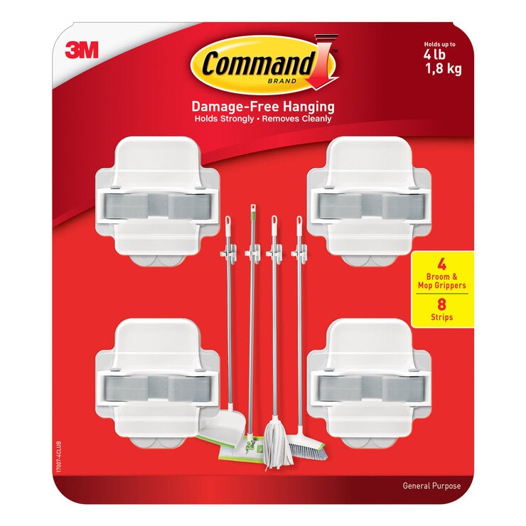 Command Broom & Mop Grippers, Pack of 4 Costco UK