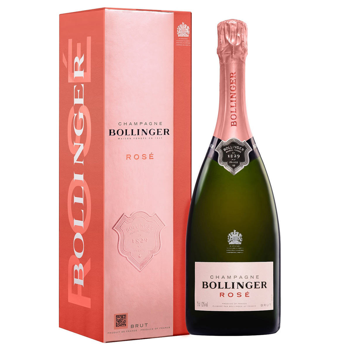 Single Bottle of Bollinger NV Rose Champagne, 75cl with Gift Box