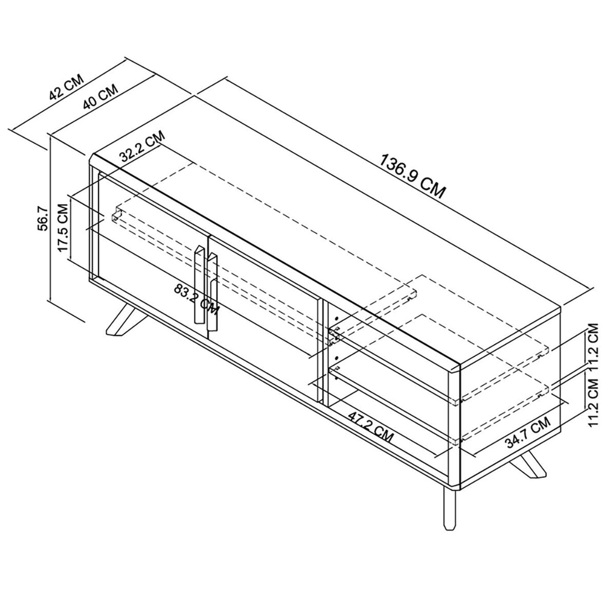 Bentley Designs Kristen Light Oak Entertainment Unit for TV's up to 55"
