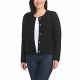 Hilary Radley Textured Knit Jacket in Black