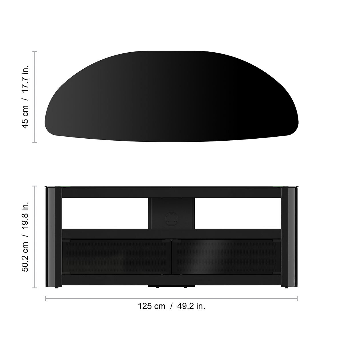 AVF Burghley 1250 TV Stand for TVs up to 65", Black