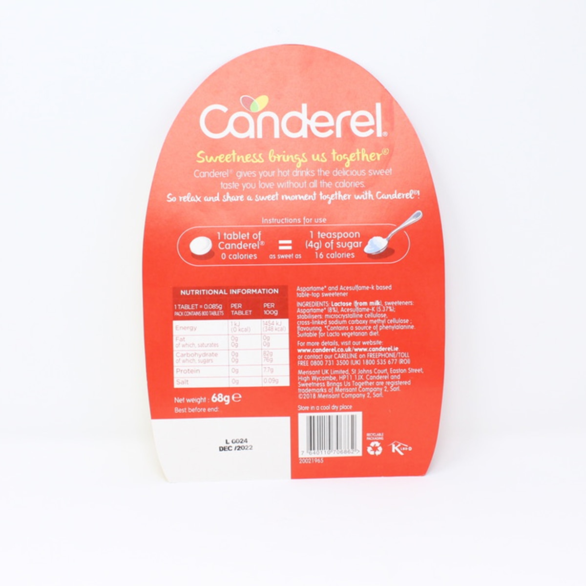 Canderel Low Calorie Sweetener, 2 x 400 Tablets