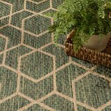 Nourison Horizon Geometric Indoor / Outdoor Rug in 2 Sizes, Green