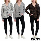 DKNY Ladies Leopard Print Cardigan