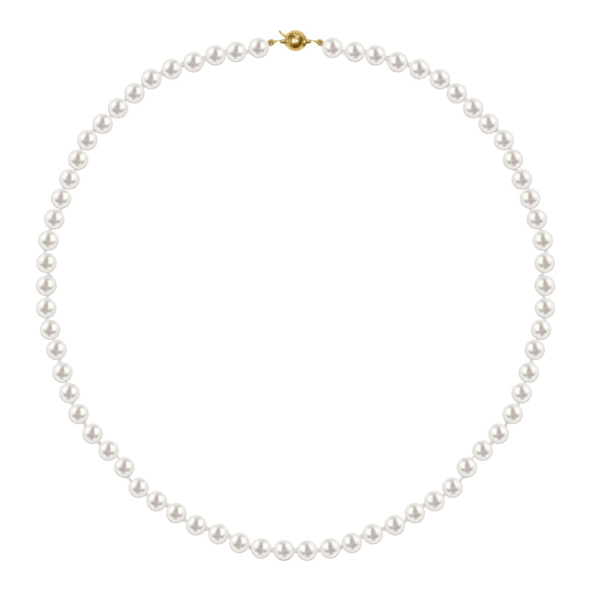 6.5-7mm Cultured Freshwater White Pearl Strand Necklace and 7-7.5mm Stud Earrings, 18ct Yellow Gold