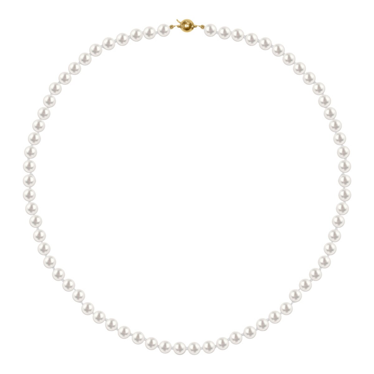 6.5-7mm Cultured Freshwater White Pearl Strand Necklace and 7-7.5mm Stud Earrings, 18ct Yellow Gold