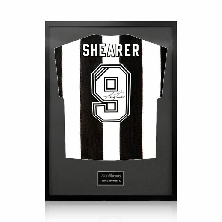 Alan Shearer Signed Newcastle Shirt Football Shirt in Black