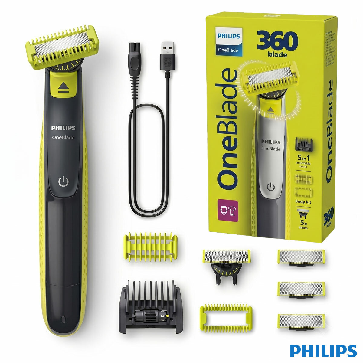 Image of Philips one blade with content and box