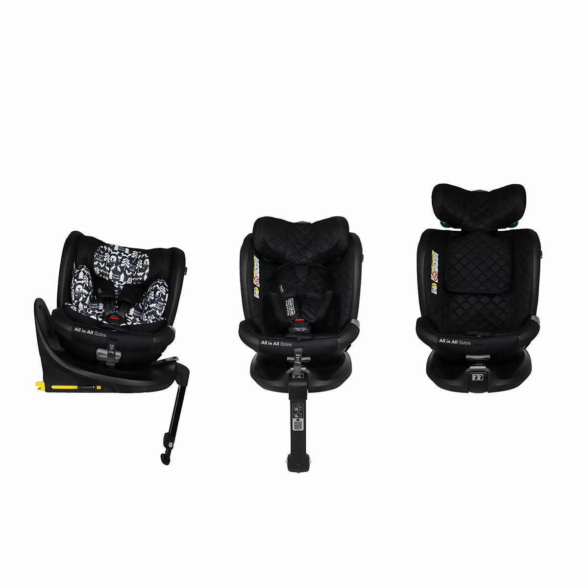 Studio image showing how the carseat grows with your child