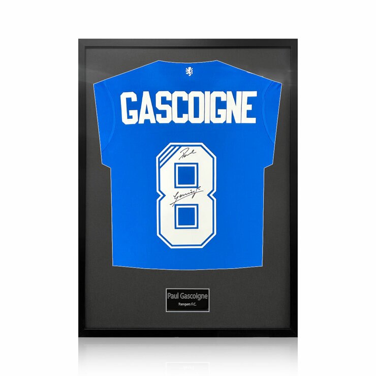 Paul Gascoigne Rangers Shirt Standard Frame - Black Paul Gascoigne Rangers Shirt Standard Frame - Black
