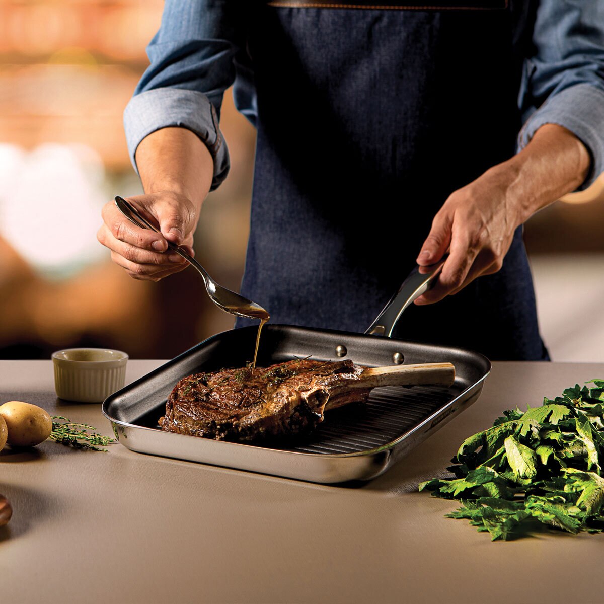 Tramontina TriPly Nonstick 28cm Griddle Pan Costco UK