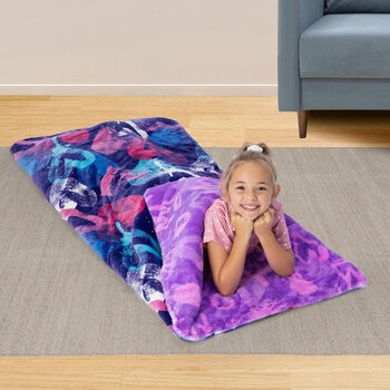 Ashford Home Faux Fur Slumber Bag Blanket in 2 Designs, 137 x 142 cm