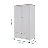 Tutti Bambini Verona Wardrobe, Grey & Oak