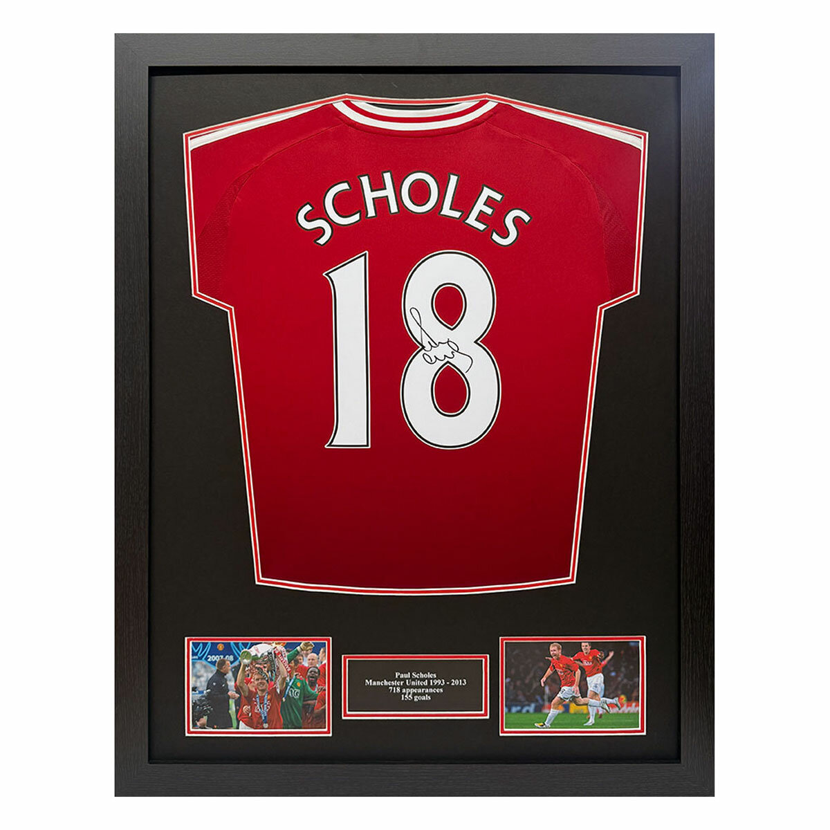 Paul Scholes Signed Framed Manchester United Football Shirt