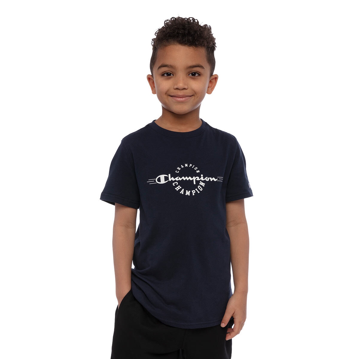 Champion Boy's 2 Pack Short Sleeve T-shirt in Grey Heather/ Navy