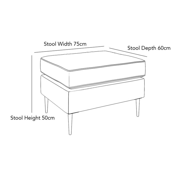 Aspen Velvet Footstool, Grey Aspen Velvet Footstool, Grey
