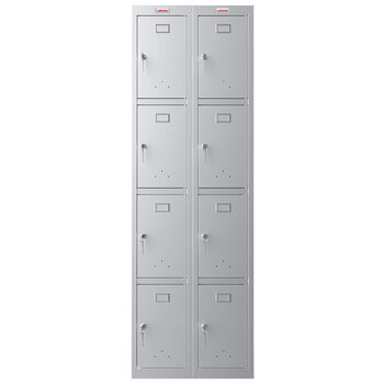 Phoenix PL Series PL2460GGK 2 Column 8 Door Personal Locker Combo in Grey with Key Locks