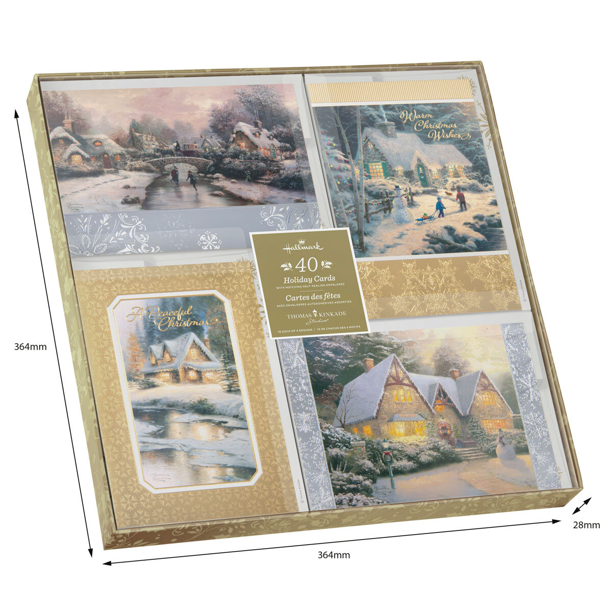 Buy 40ct Christmas Boxed Card Assortment Box Dimension Image at Costco.co.uk
