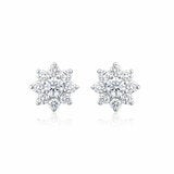 0.50ctw Round Brilliant Cut Diamond Sunburst Earrings, 14ct White Gold 0.50ctw Round Brilliant Cut Diamond Sunburst Earrings, 14ct White Gold