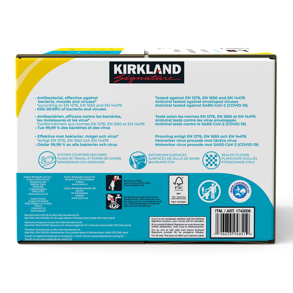 Kills 99.99% of Bacteria and Viruses