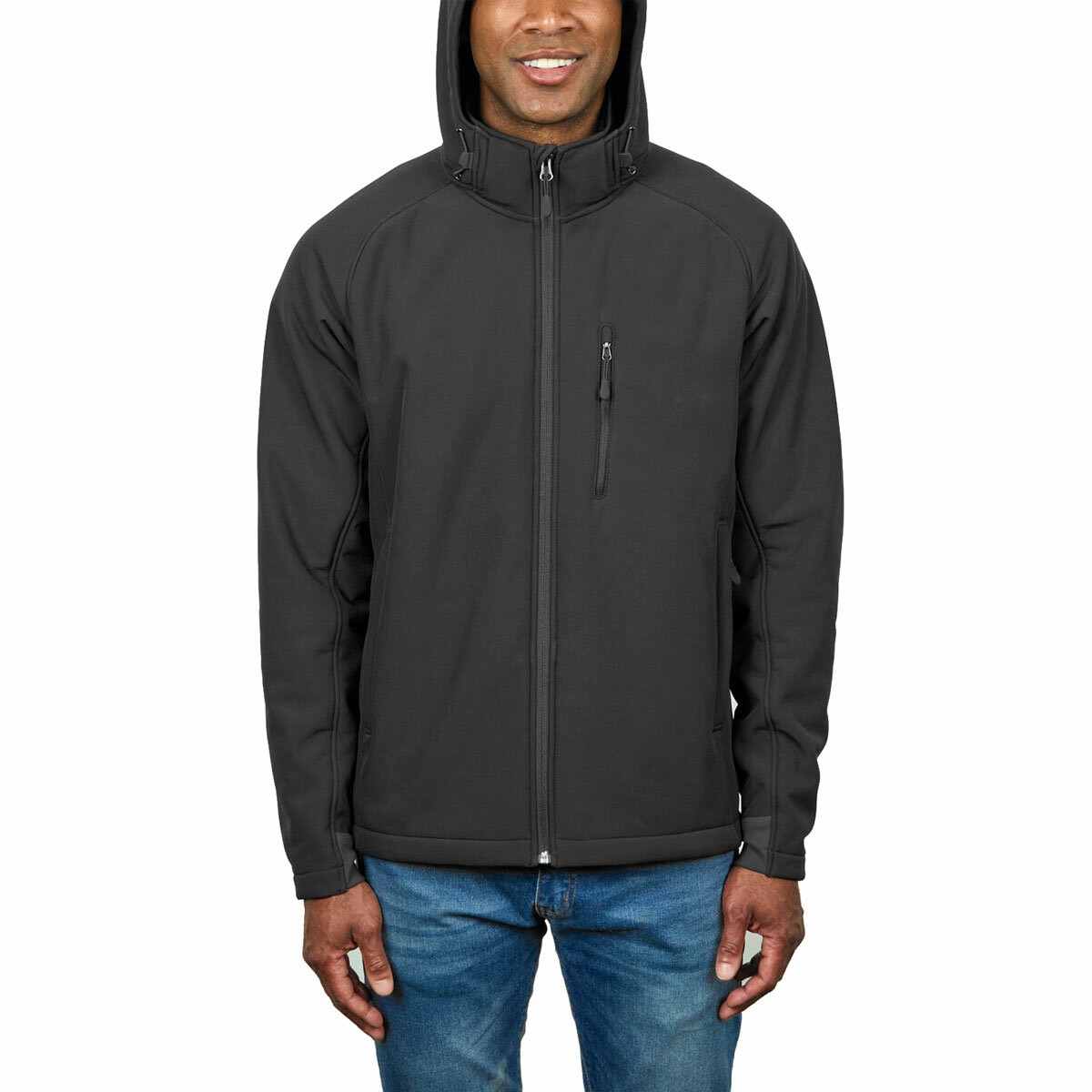 Kirkland Signature Men's Sherpa Lined Softshell Jacket in Black