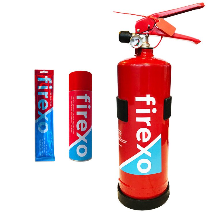 Firexo Fast Start Pack with 2L Extinguisher, Spray Can and Sachet