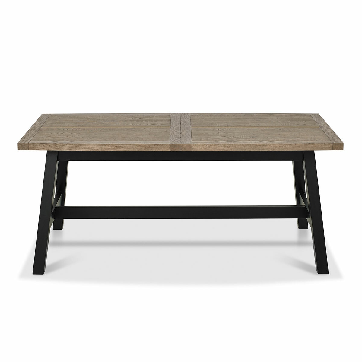 Bentley Designs Camden Weathered Oak & Peppercorn Extending Dining Table, Seats 4-6