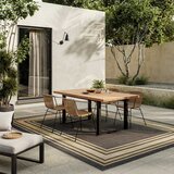 Nourison Horizon Border Indoor / Outdoor Rug in 2 Sizes, Charcoal