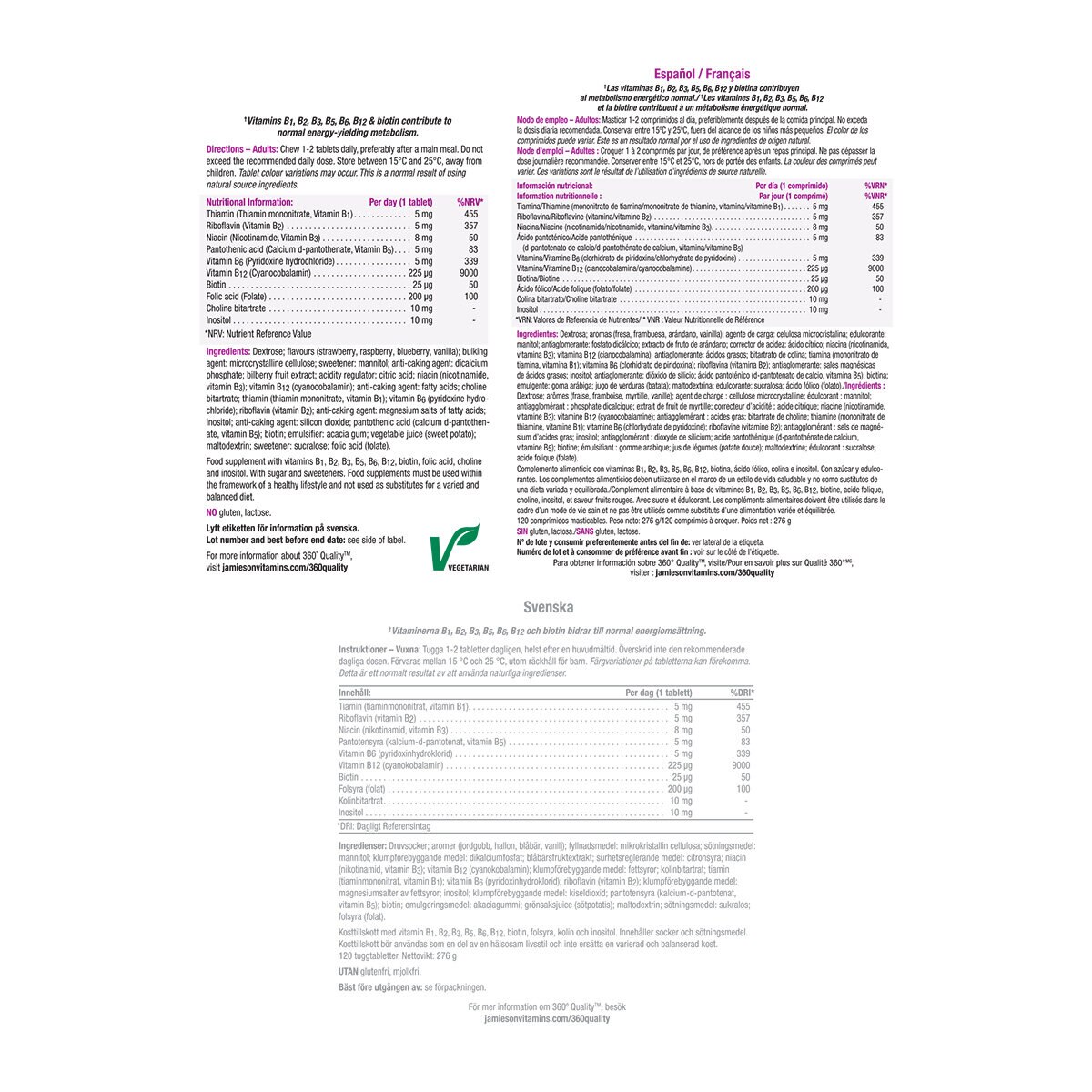 Jamieson Chewable B Label Jamieson Chewable B Label