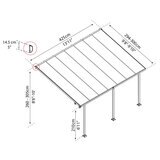 Palram Feria 3 Patio Cover in Grey line drawing