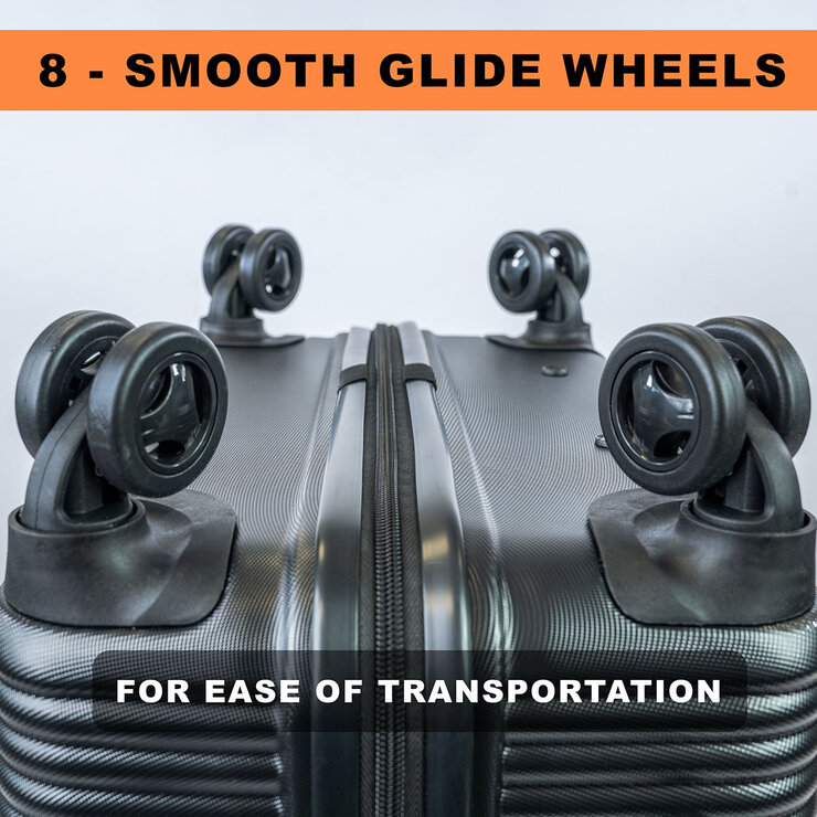 Superdry 3 Piece Hardside Luggage Set in Black