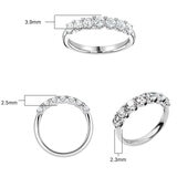 1.54ctw Round Brilliant Cut 7 Stone Diamond Ring, 18ct White Gold