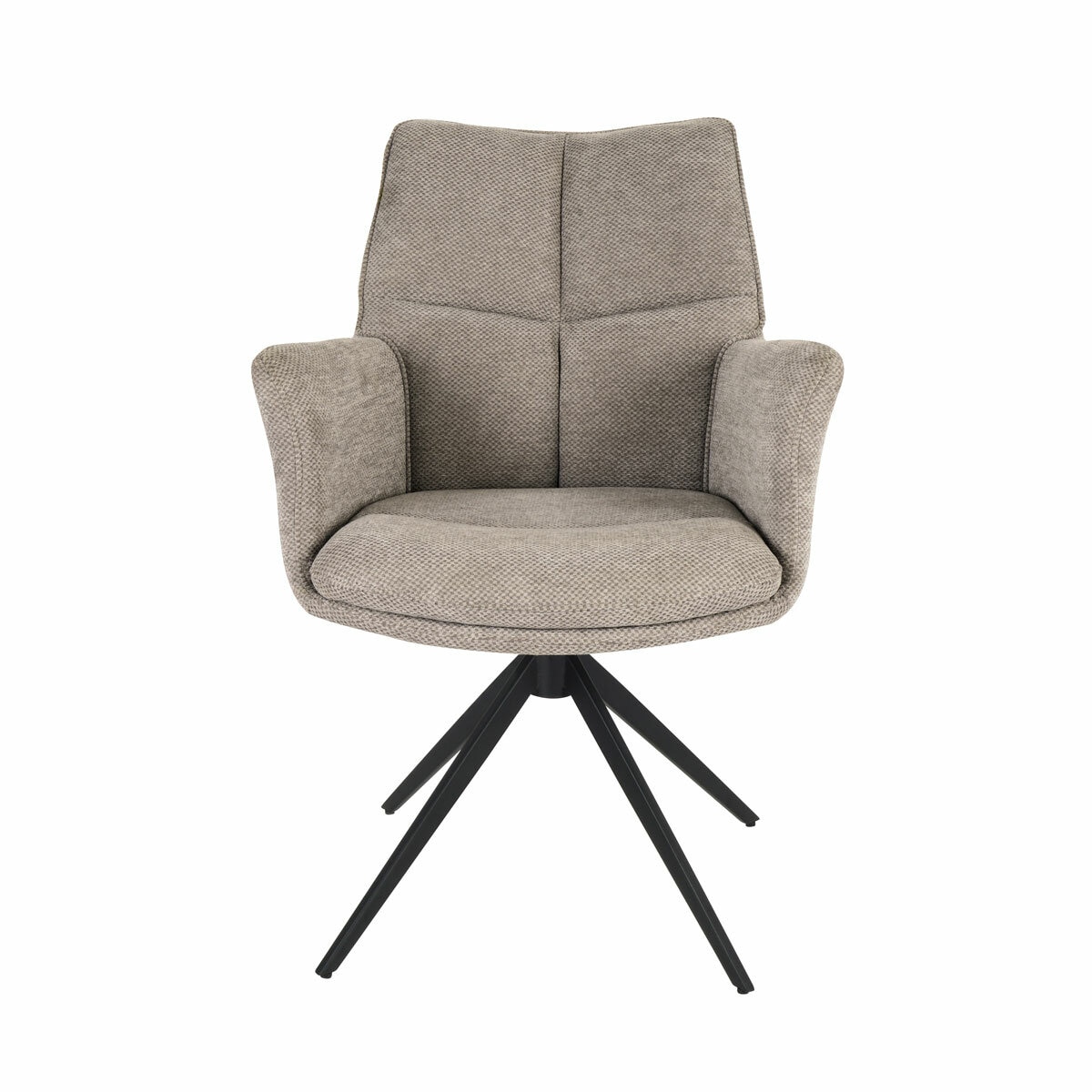 Indus Valley Capri Ceramic Extending Dining Table + 6 Taupe Chairs, Seats 6-8