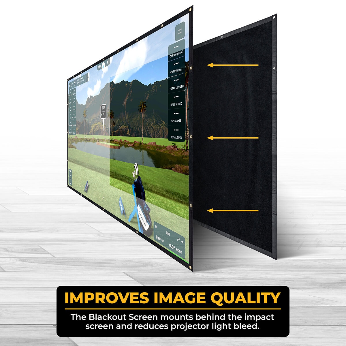 Studio image demonstrating the blackout screen