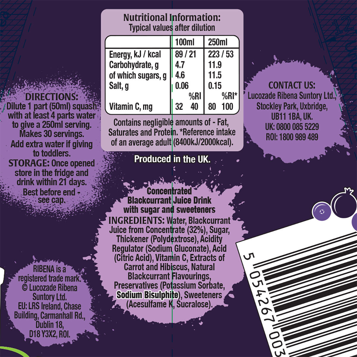 nutritional info