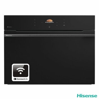 Hisense Hi8 BlackLine BIM4AH8UKWF Built In Electric Single Oven with Microwave, in Jet Black