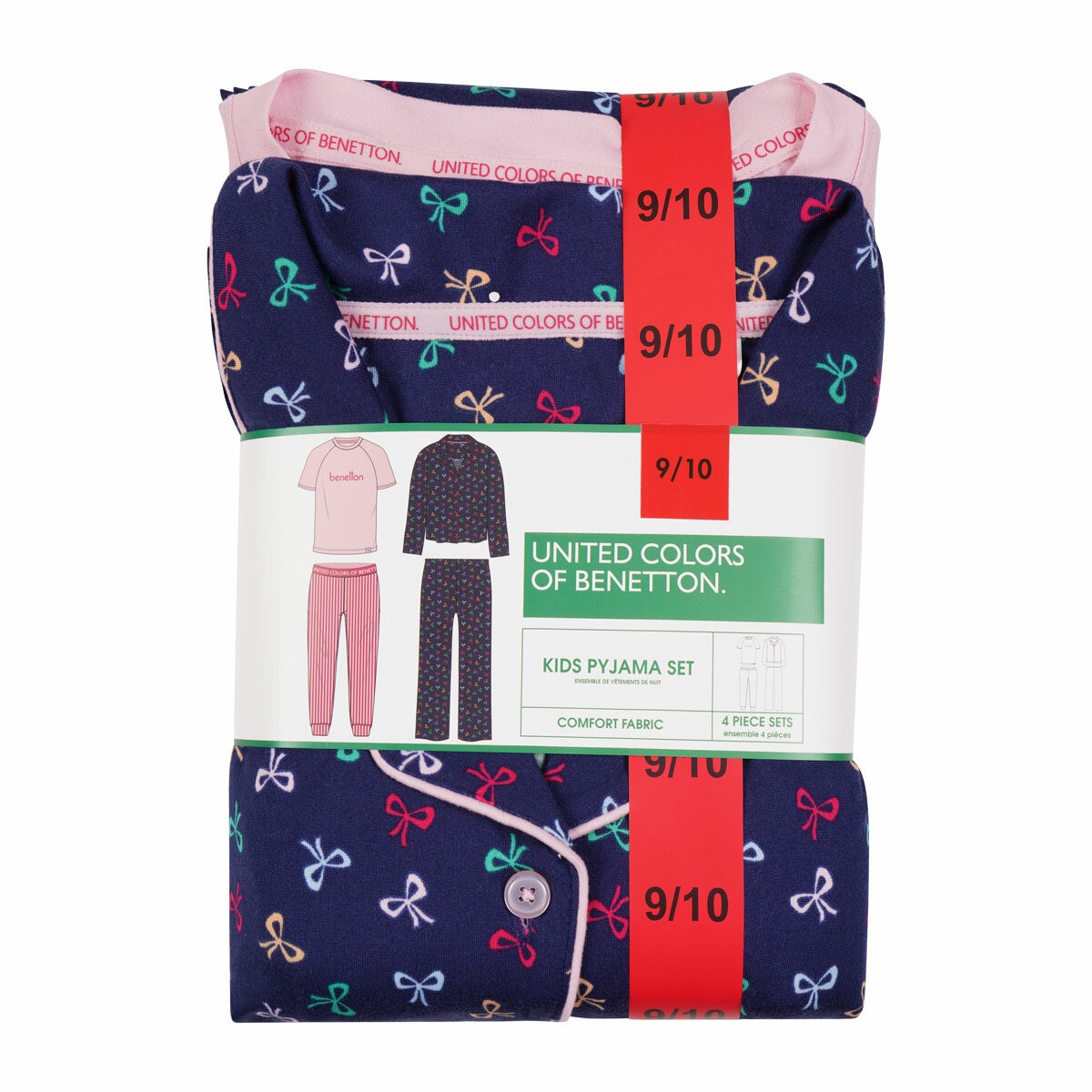 United Colours of Benetton Kids 4 Piece Pyjama Set in Navy
