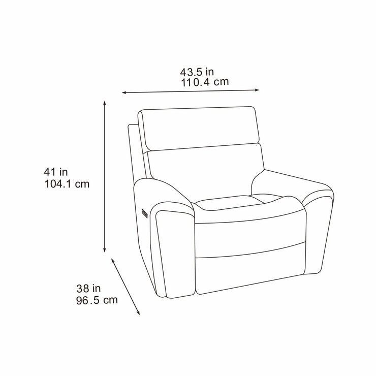 Atlanta Grey Cord Fabric Power Recliner Armchair